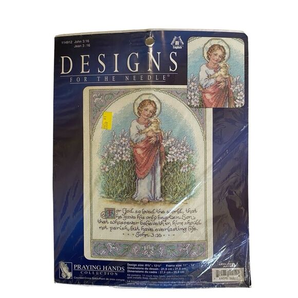 Leisure Arts JOHN 3:16 Praying Hands Counted Cross Stitch Kit 114912 Easter - Picture 10 of 10
